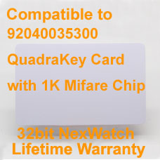Honeywell 92040035300 QuadraKey Card with 1K Mifare Chip Compatible